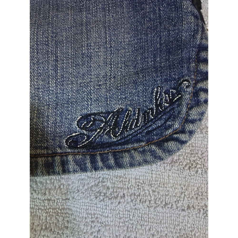 Akademiks Women's Denim Shorts Size 27 Lace Up Zip Detail Y2K Streetware - Picture 3 of 6